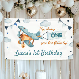 Vintages Flugzeug Geburtsdatum Bannerzeit Fliegen Banner