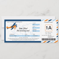 Vintages Flugzeug Geburtstag Boarding Ticket