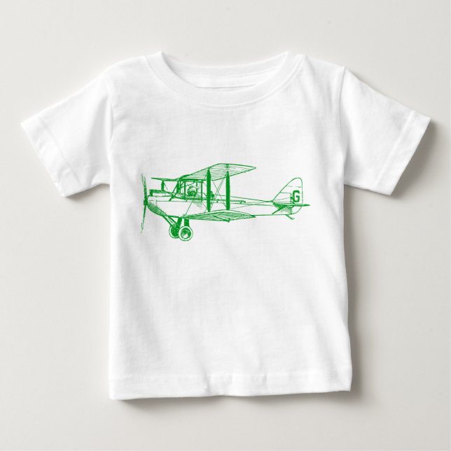 Vintages Flugzeug - Grasgrün Baby T-shirt (Vorderseite)