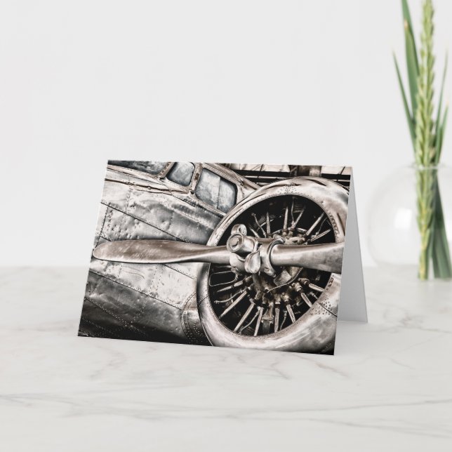 Vintages Flugzeug Karte (Vorderseite)