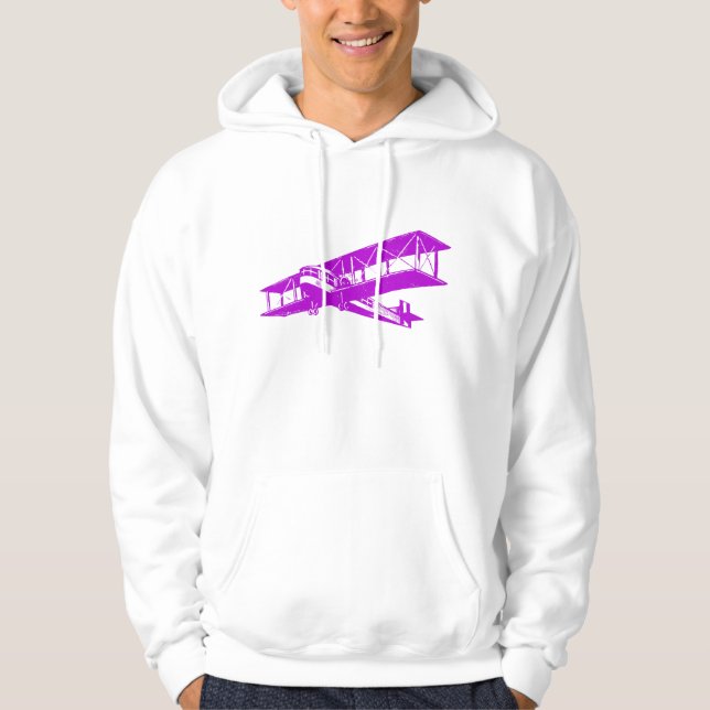 VINTAGES FLUGZEUG - LILA HOODIE (Vorderseite)