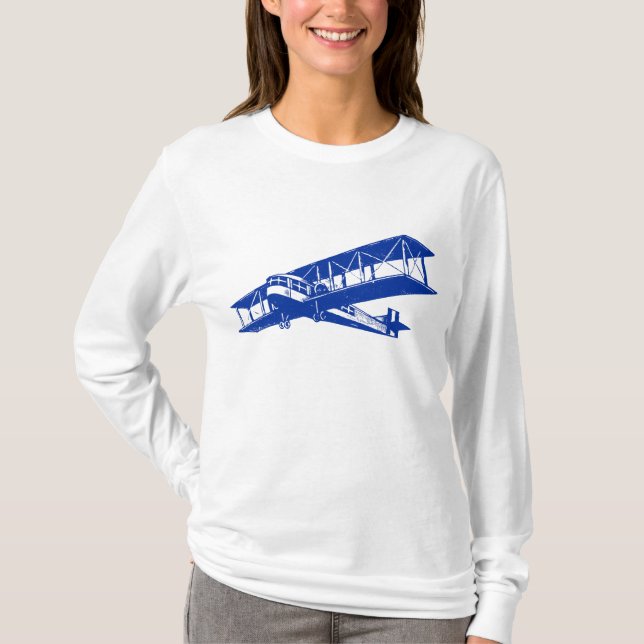 Vintages Flugzeug - Navy Blue T-Shirt (Vorderseite)
