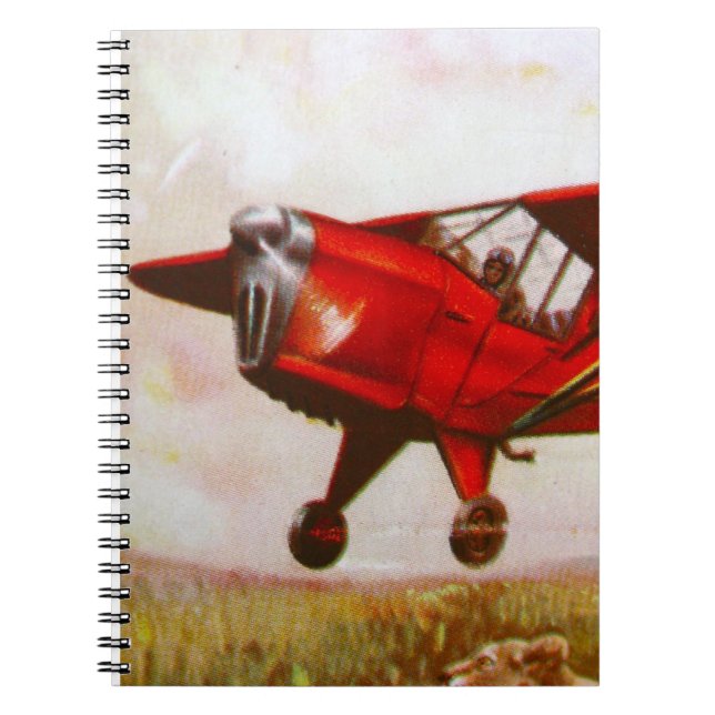 Vintages Flugzeug-Notizbuch Notizblock (Vorderseite)
