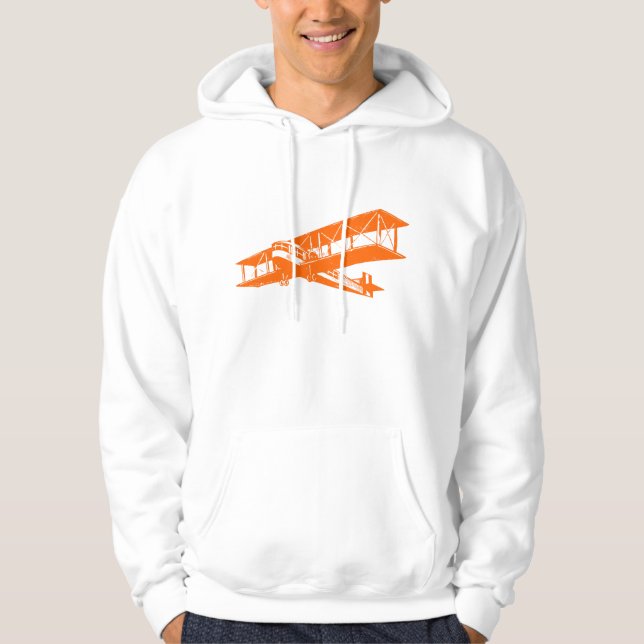 Vintages Flugzeug - Orange Hoodie (Vorderseite)