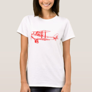 Vintages Flugzeug - Rot T-Shirt
