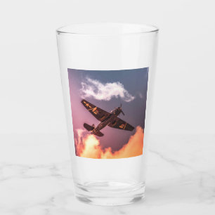 Vintages Flugzeug Schöner Himmel Glas