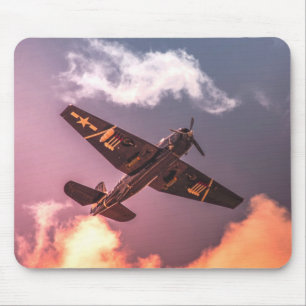 Vintages Flugzeug Schöner Himmel Mousepad