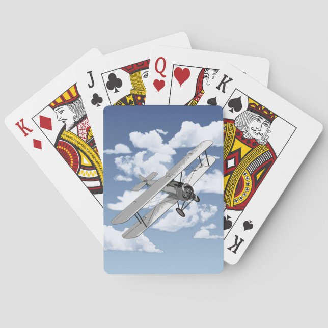 Vintages Flugzeug Spielkarten (Rückseite)