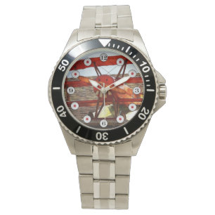 Vintages Flugzeug von Shirley Taylor Armbanduhr