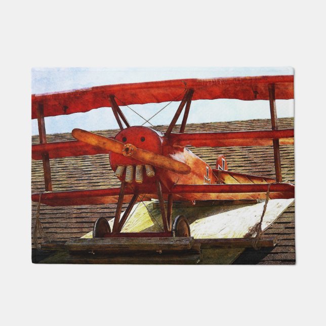 Vintages Flugzeug von Shirley Taylor Fußmatte (Vorderseite)