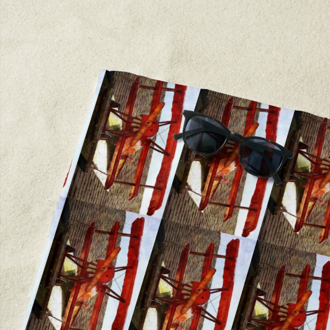 Vintages Flugzeug von Shirley Taylor Strandtuch (Beispiel)