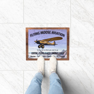 Vintages Flying Moose Aviation-Zeichen Fußmatte