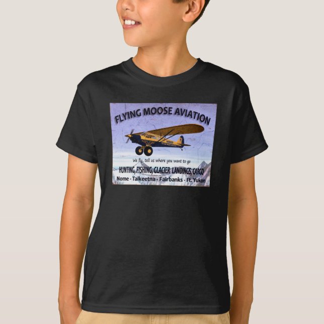 Vintages Flying Moose Aviation-Zeichen T-Shirt (Vorderseite)