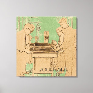VINTAGES FOOSBALL FUZBOLL FOTO ART TABLE FOOTBALL LEINWANDDRUCK
