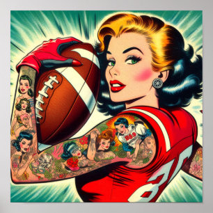 Vintages Football-Button Poster
