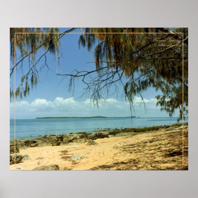 Vintages Foto am Meer Poster (Vorne)