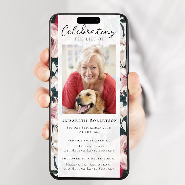 Vintages Foto Beerdigung Digitale Einladung (Von Creator hochgeladen)