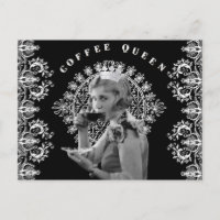 Vintages Foto Coffee Queen Postkarte