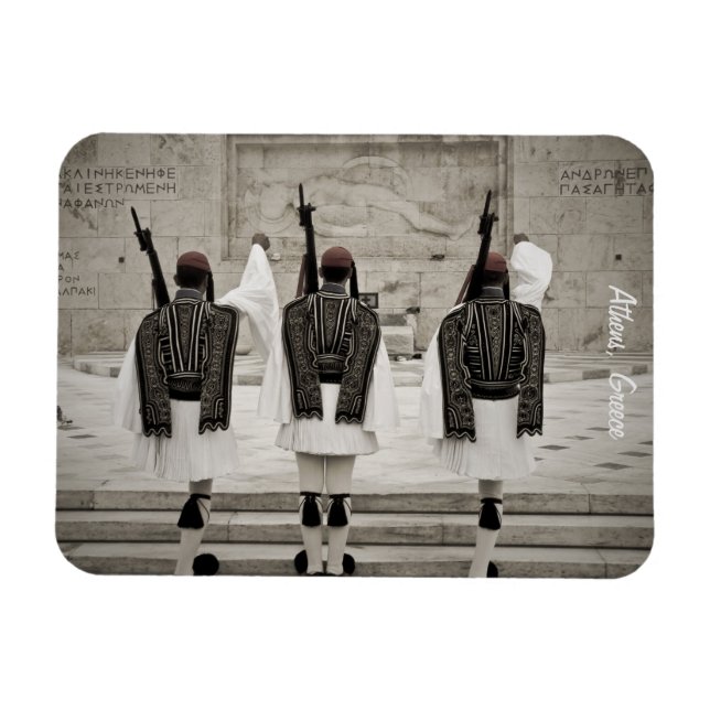 Vintages Foto der Ehrenwache, Athen, Griechenland Magnet (Horizontal)