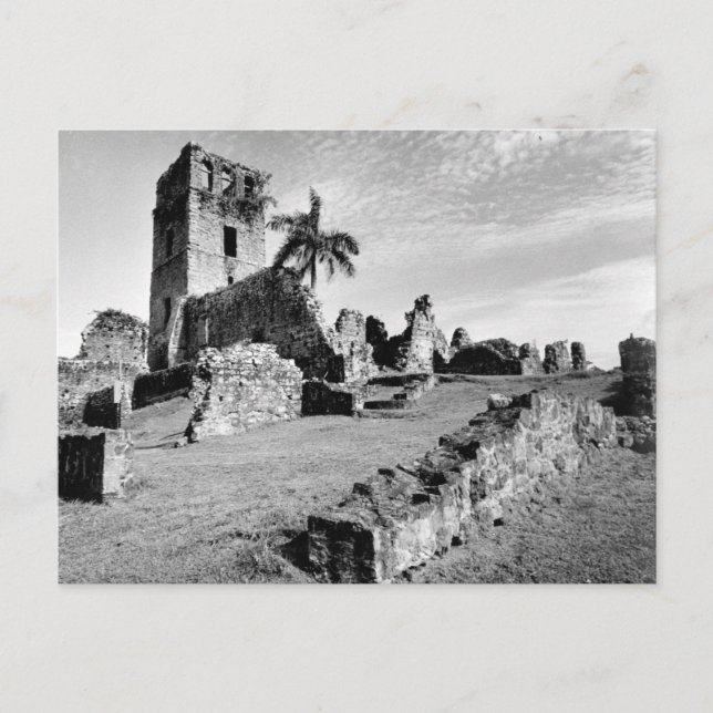 Vintages Foto der Ruinen des alten Panamas Postkarte (Vorderseite)