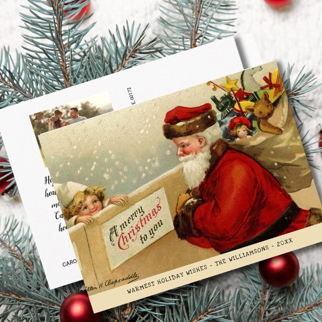Vintages Foto der Weihnachtsfamilie Postkarte (Von Creator hochgeladen)