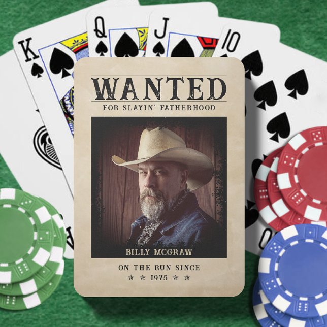 Vintages Foto Gewollt Poster Funny Vatertag Spielkarten (Vintage Photo Wanted Poster Funny Father's Day Playing Cards
)