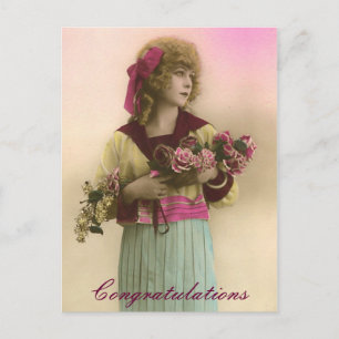 Vintages Foto Herzlichen Glückwunsch Postkarte