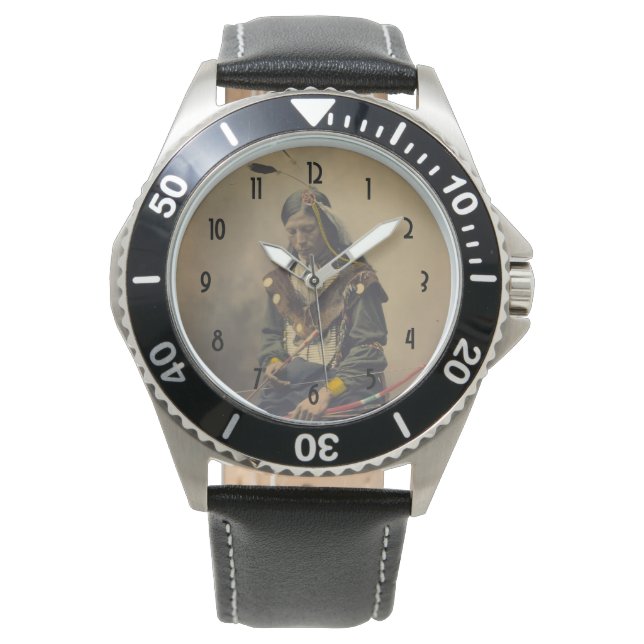 Vintages Foto Indianerpräsident Lakota Armbanduhr (Vorderseite)