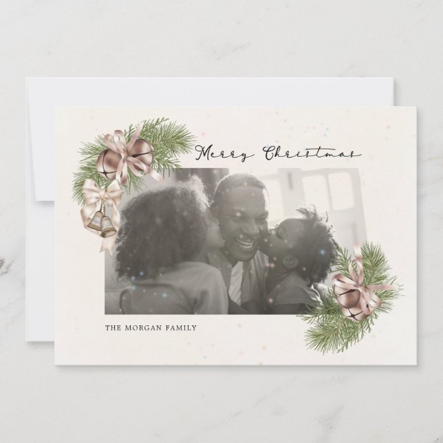 Vintages Foto-Overlay Feiertagskarte (Vorderseite)