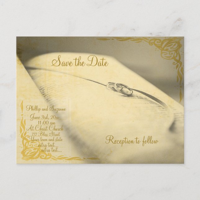 Vintages Foto Save the Date Hochzeit Postkarte (Vorderseite)