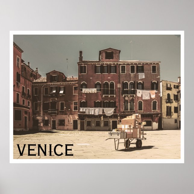 Vintages Foto von Venedig Poster (Vorne)