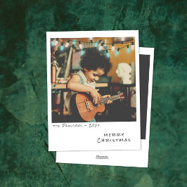 Vintages Foto Weihnachtskarte - Blau und Weiß Feiertagskarte