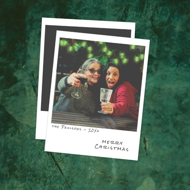 Vintages Foto Weihnachtskarte - Grüne Lichter Feiertagskarte (Von Creator hochgeladen)