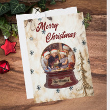 Vintages Foto zu Familienferien im Schnee Globe