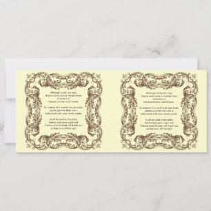 Vintages Frame Baby Book Gedicht Einladung
