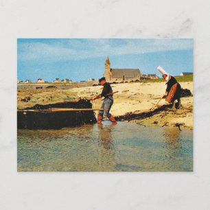 Vintages Frankreich, Bretagne, Fischerboote Postkarte