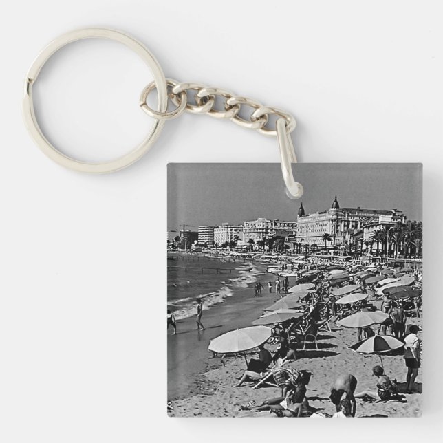 Vintages Frankreich Cannes Strand Schlüsselanhänger (Vorderseite)