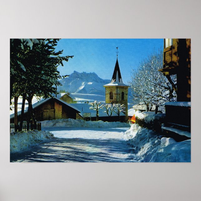 Vintages Frankreich, france, Leysin, Dents du Midi Poster (Vorne)