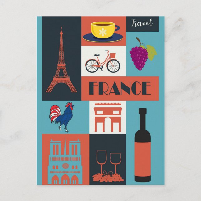 Vintages Frankreich Französische Sehenswürdigkeite Postkarte (Vorderseite)