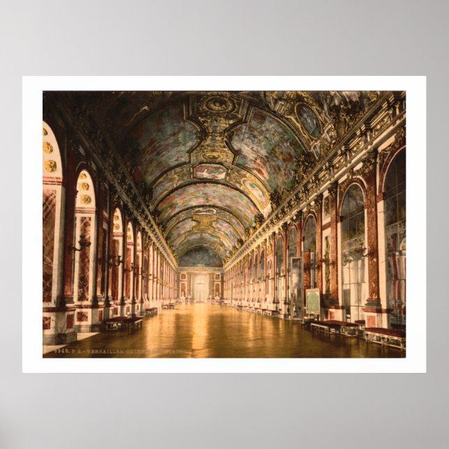 Vintages Frankreich, Galerie von Mirrors Versaille Poster (Vorne)