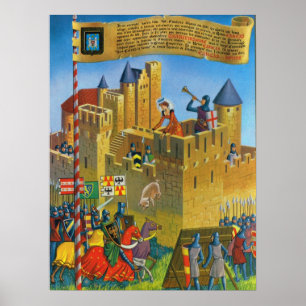 Vintages Frankreich, mittelalterliches Carassonne Poster
