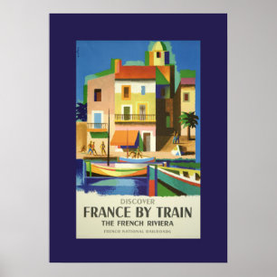 Vintages Frankreich nach Reiseplakat Poster