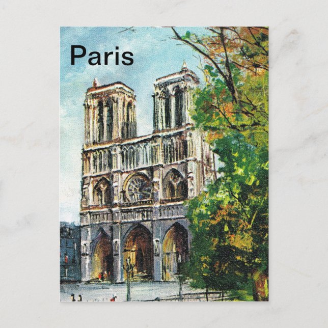 Vintages Frankreich, Notre Dame de Paris Postkarte (Vorderseite)