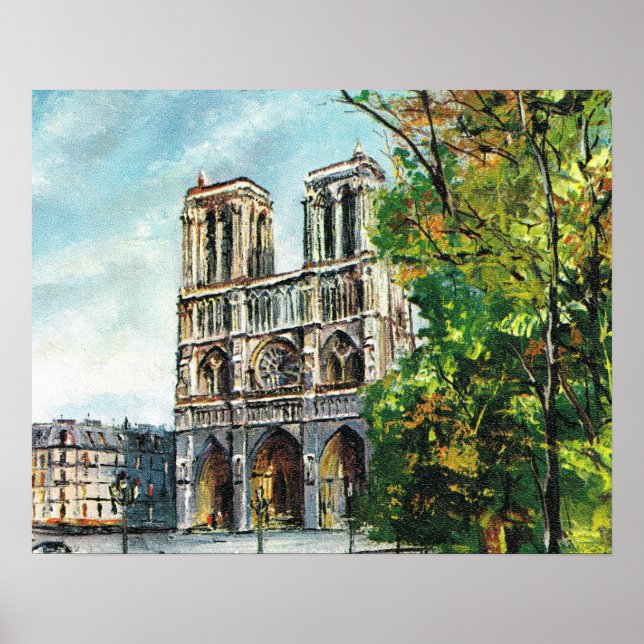Vintages Frankreich, Paris, Notre Dame Poster (Vorne)