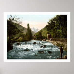Vintages Frankreich, Wasserfall Pique Poster
