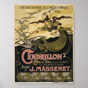 Vintages Franzose-Aschenputtel-Theater-Plakat Poster