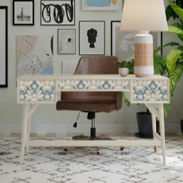 Vintages Französisch Blue Elegant Wood Damask Deco Seidenpapier