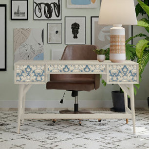 Vintages Französisch Blue Elegant Wood Damask Deco Seidenpapier