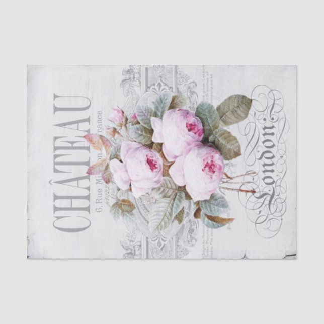 Vintages Französisch London Pink Peony Seidenpapier (Vorderseite)