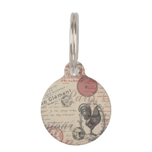 Vintages Französisch Schreiben Paris Rooster-Typog Tiermarke